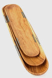 HD Oval Bread Bowl of Olivewood w/ Batik Bone Inlay