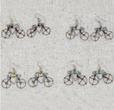 Bike Earrings of Upcycled Metal
