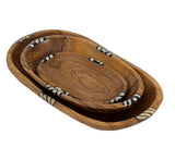 HD Oval Olivewood Bowl w/ Batik Bone Inlay