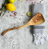 Spatula of Olivewood w/ Curved Handle - 12”