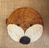 Lidded-Sisal Animal Basket