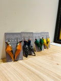 Bird Earrings of Painted Wood