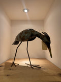 Grey Heron of Upcycled Metal