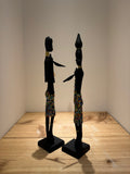 Zulu Beaded Tribal Couple of African Ebony