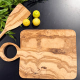Rectangular Cutting Board of Olivewood with Large Hole