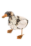 Fluffy Duckling of Upcycled Metal w/ Orange Accents