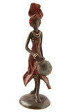 "Water Bearer In Red" Lost Wax Bronze Sculpture