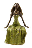 "Seated Beauty w/ Veil" Lost Wax Bronze Sculpture
