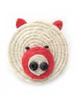 Lidded-Sisal Animal Basket