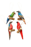 Wood Bird On Branch Ornament