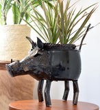 Warthog Planter of Recycled Metal